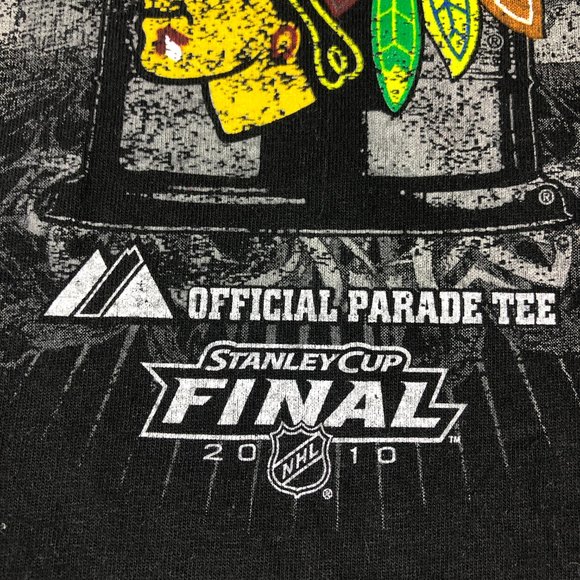 2010 Stanley Cup Shirt Men's Extra Large Black Colorful Parade Tee Blackhawks - Picture 3 of 12